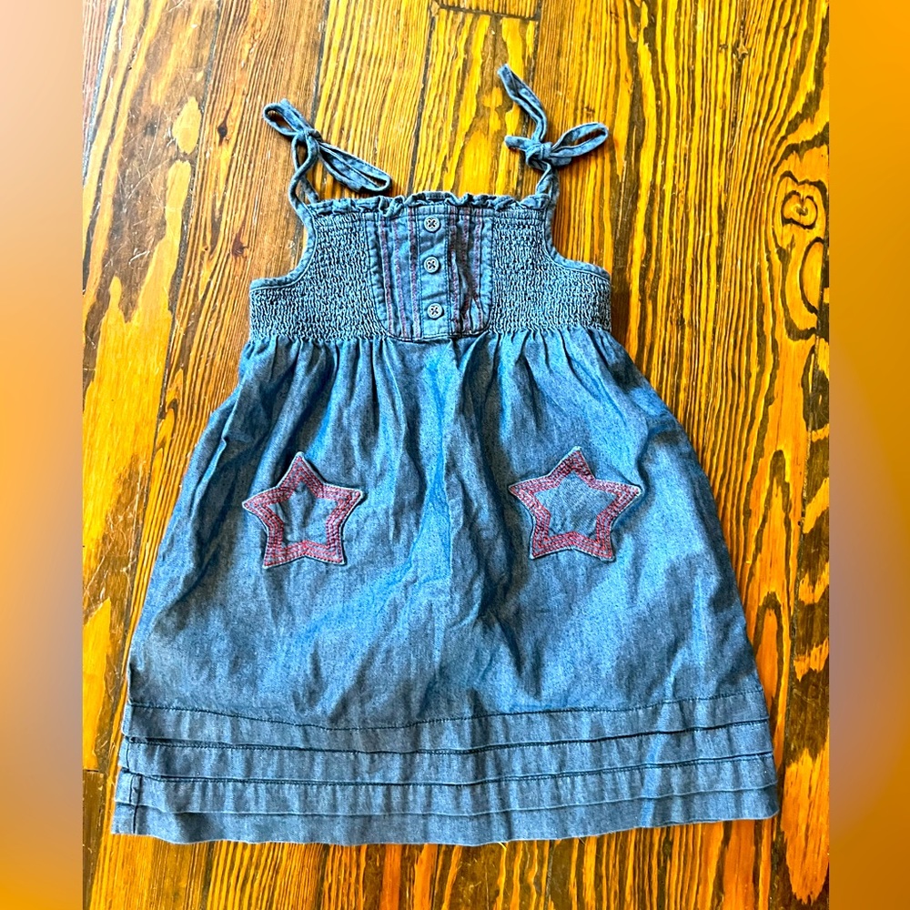 Janie jack denim dress with star pockets 2T